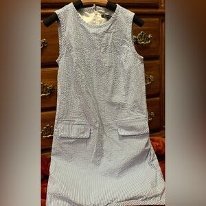 Brooks Brothers Blue and White Striped Sleeveless Mini Dress